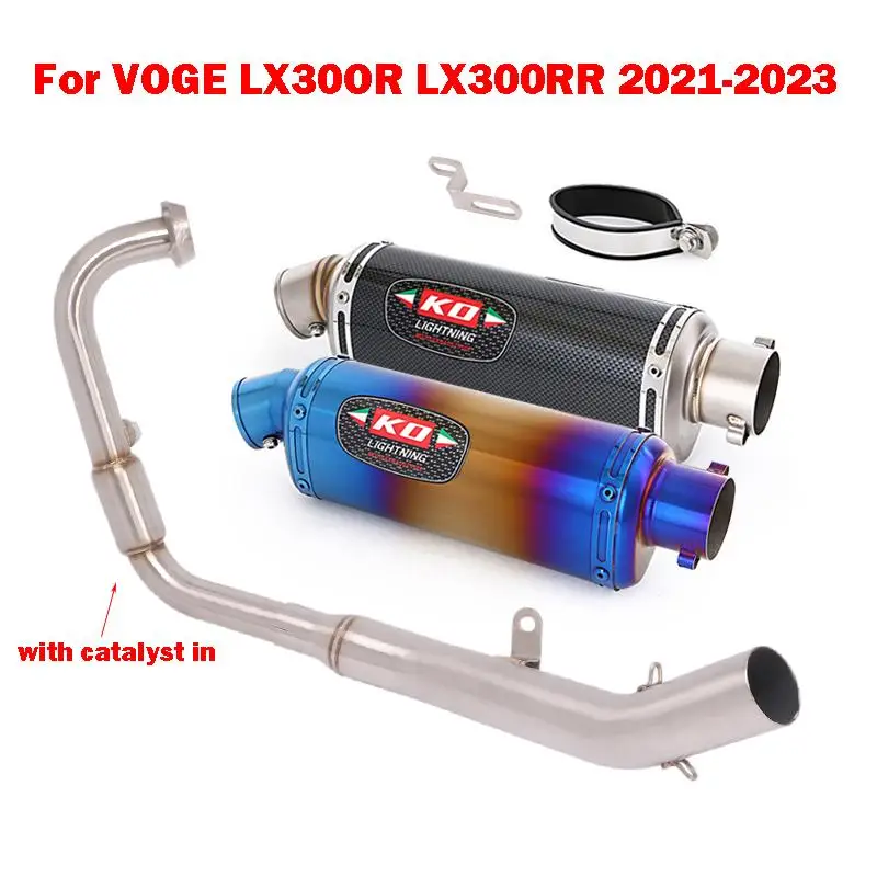 

Full Exhaust System Header Link Pipe Slip On 310/370/440mm Muffler Escape Stainless Steel For VOGE LX30OR LX300RR 2021-2023