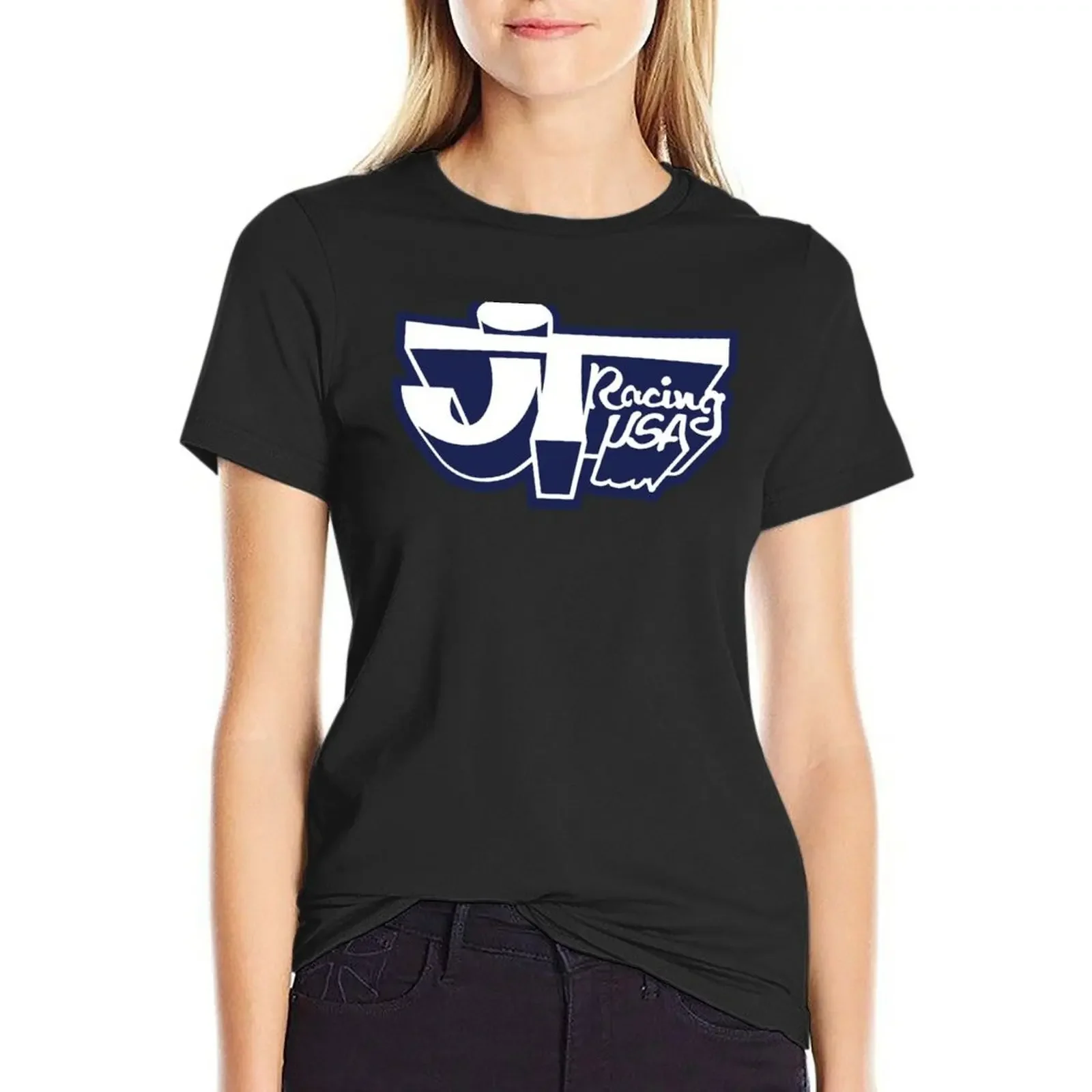 

JT Racing USA WHITE/BLUE- Old School BMX T-Shirt vintage vintage clothes cute clothes Women clothes
