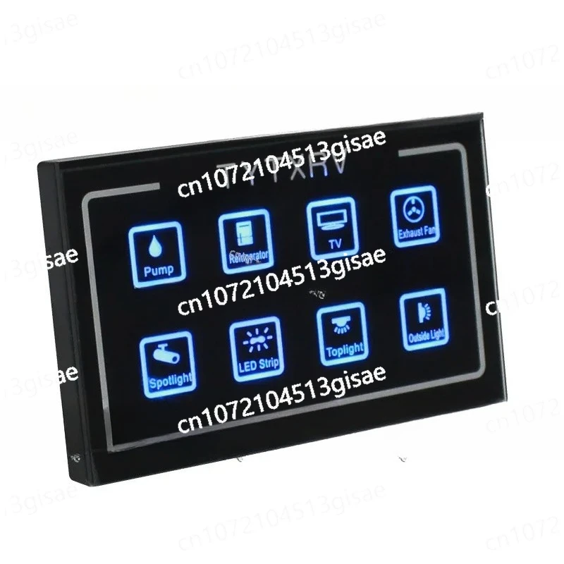 For Car Marine RV Truck 12V 8 Way RV Switch Panel Light Off Diode Touch Control Panel Box with Relay System