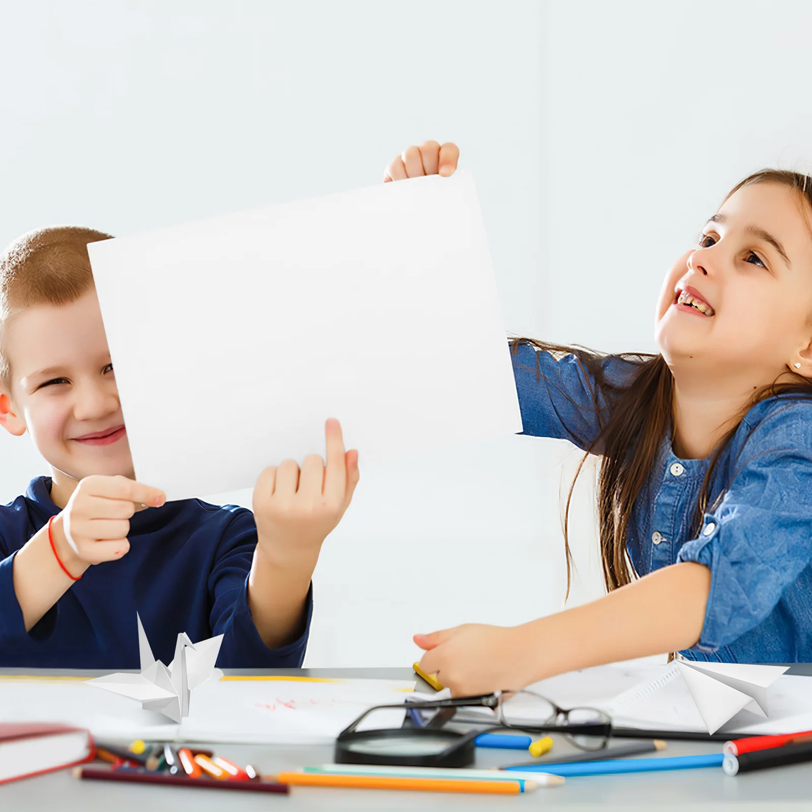 50 ورقة ورقة البطاقات البيضاء A4 180 جرام سميكة السلس الملمس DIY بها بنفسك الحرف بطاقة صنع سجل القصاصات ورق الطابعة بطاقة الأسهم