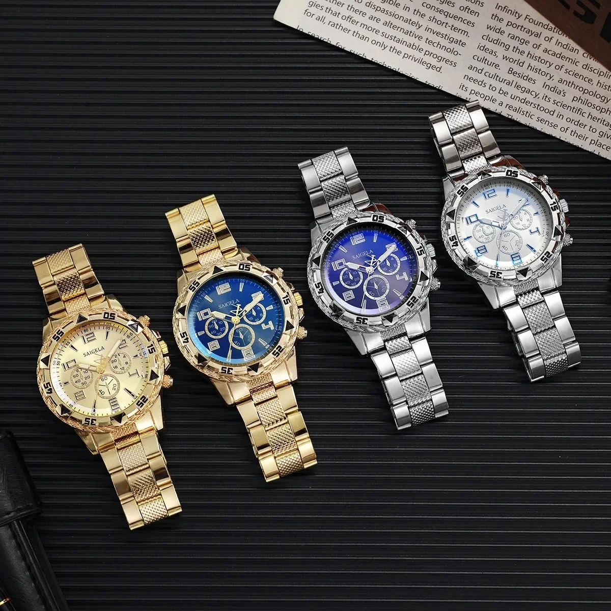 Orologi da uomo d'affari orologio al quarzo da uomo con cinturino in acciaio inossidabile di moda