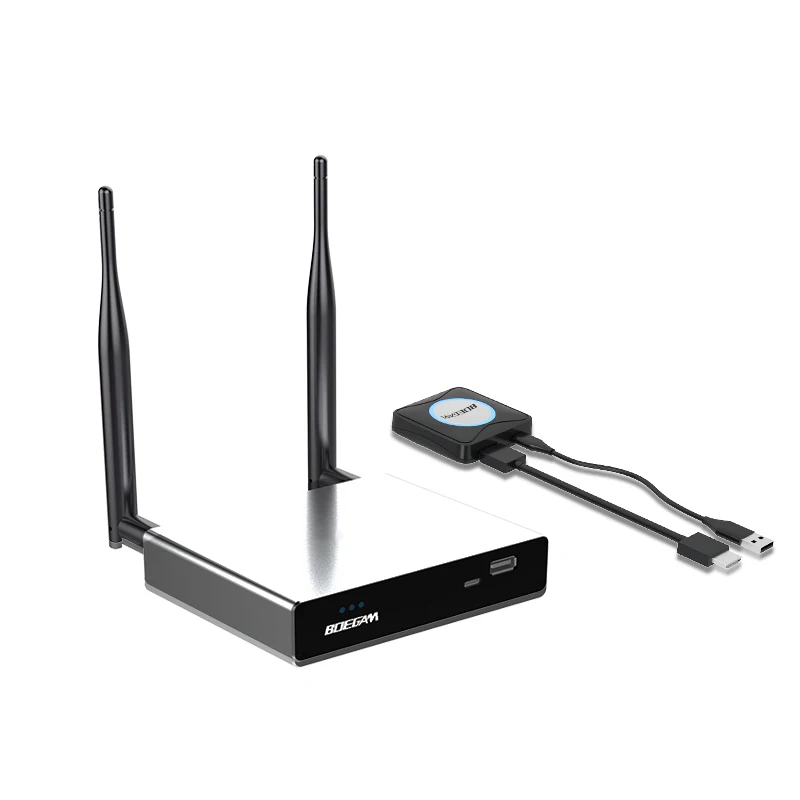 4K Wireless Presentation System 50M Range Dual Screens Multiviewer AirPlay & Miracast Receiver