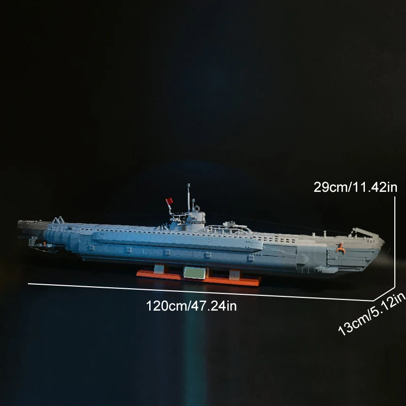 6112PCS WW2 Tecnico Militare VIIC U-552 Sottomarino Building Blocks Navy Corazzata Nave Da Guerra Modello di Mattoni Kit Giocattolo Per Adulti Regali Per Bambini