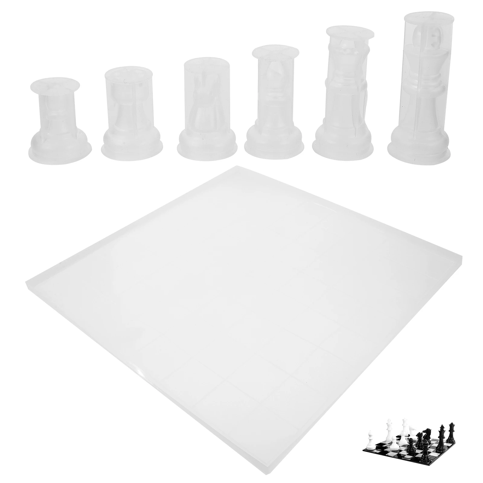 

1 set Three Dimensional Mold Large Chessboard Epoxy Resin Chess Set Molds Casting Silica Gel DIY Jewelry Accessories Parts