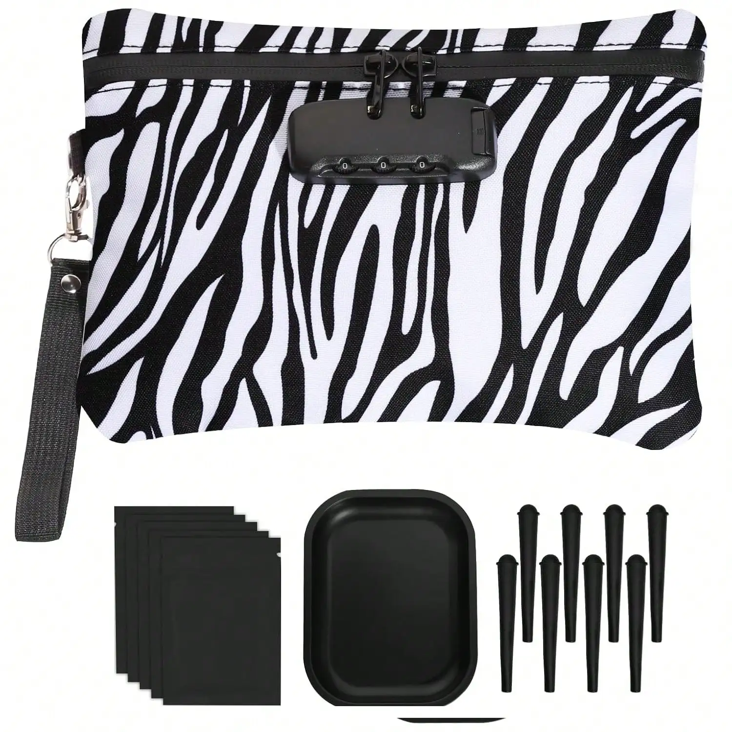 20 قطعة من حقيبة الأكياس المقاومة للرائحة مع صينية دوارة ومجموعات أنابيب تخزين أكياس مايلر