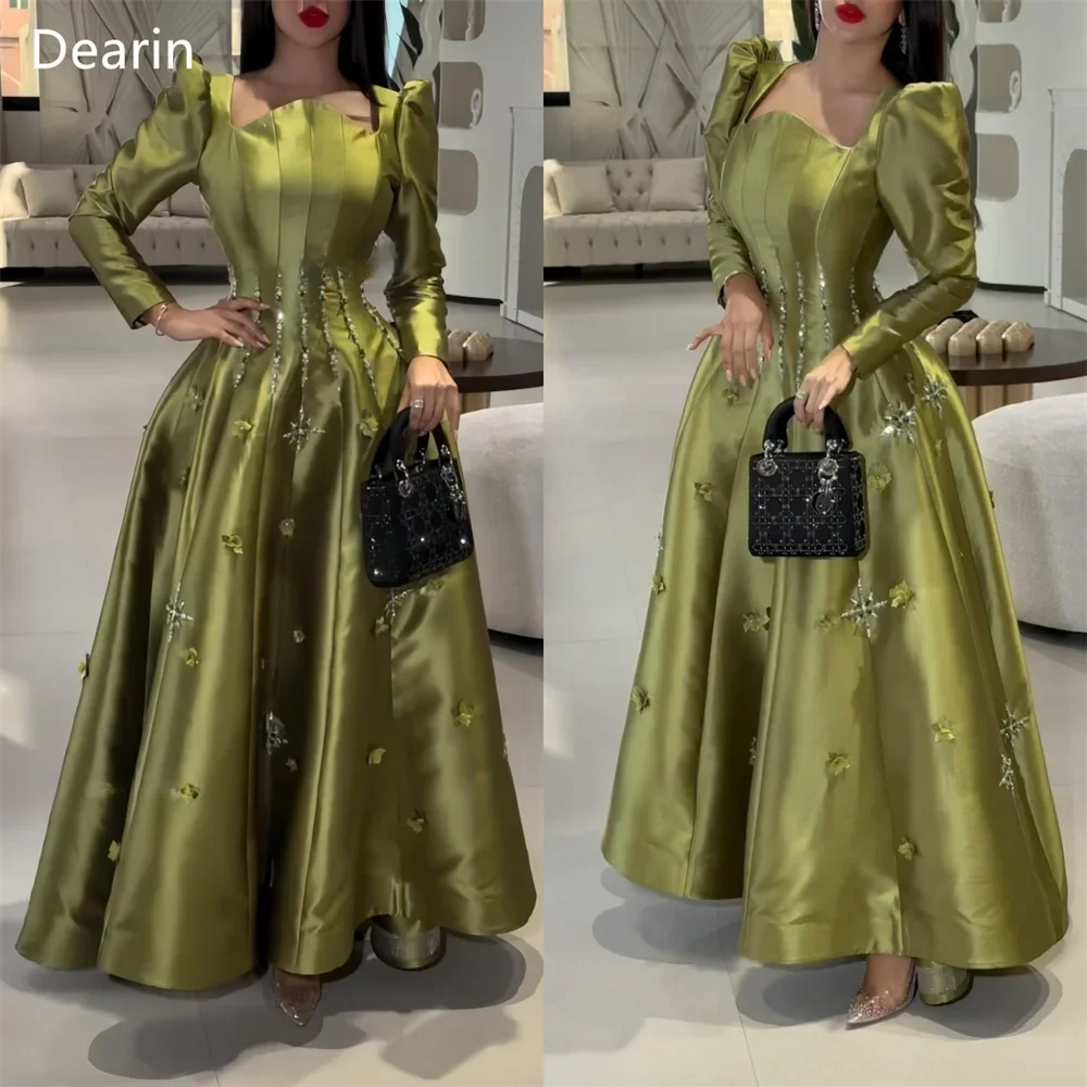 Customized Saudi Arabia Dearin Asymmetrical A-line Floor Length Skirts Draped Applique Bespoke Occasion Dresses Formal Dress Eve