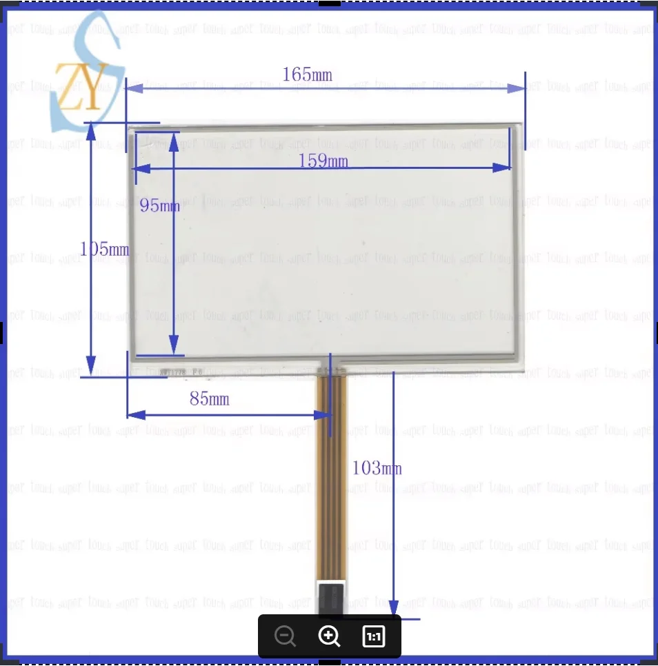 ZhiYuSun XWT1778 165*105  Resistive touch screens 5inch 4 lines touch screen 165mm*105mm incloud card  GLASS forAT070TN83