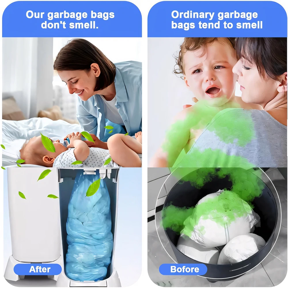 أكياس إعادة تعبئة ألواح الحفاضات المتوافقة مع عبوات دلاء الحفاضات الجني، مونشكين، ديكور، أنجل كير، تومي تيبي وبلايتكس