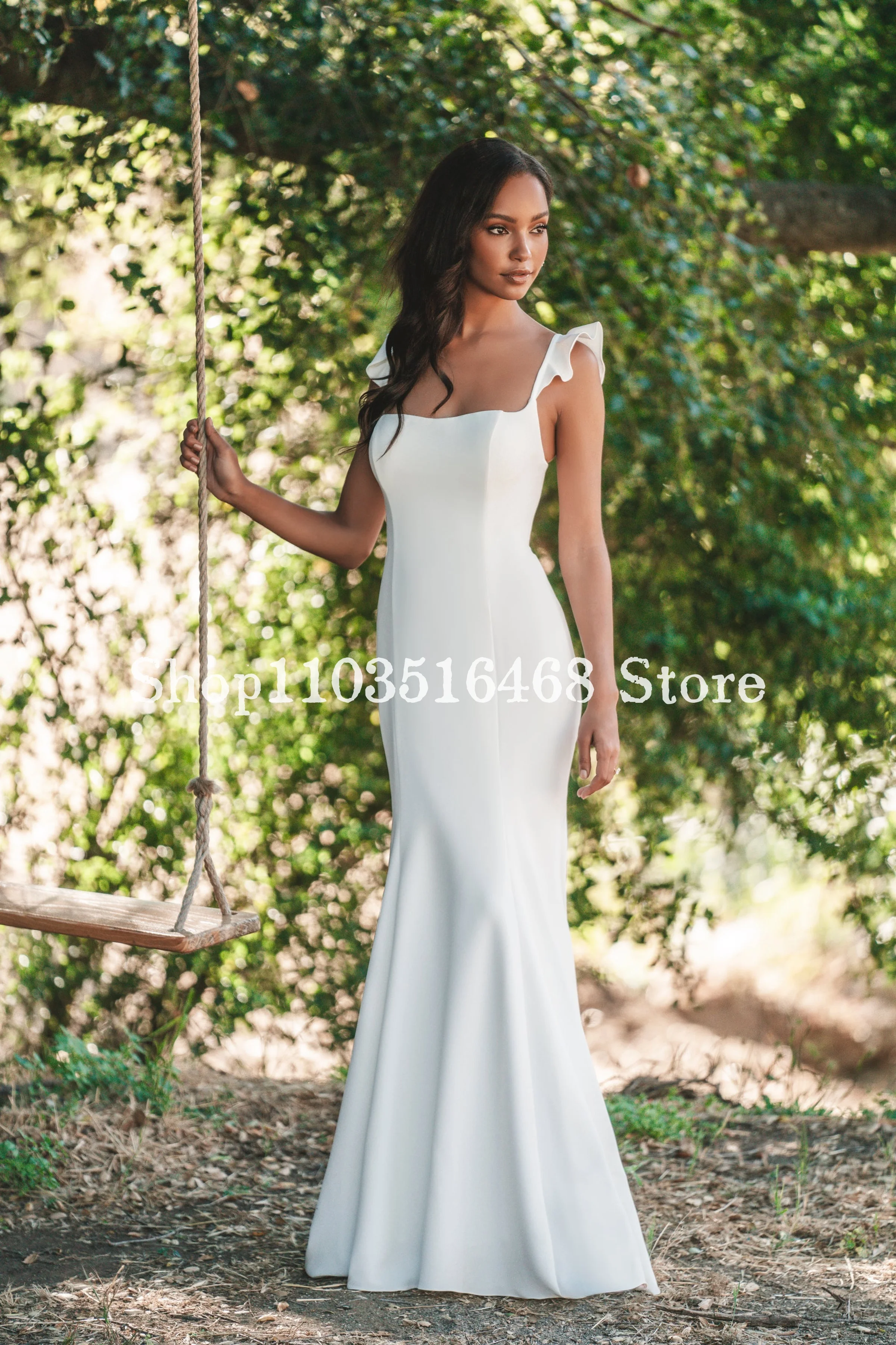 

Elegant Satin Mermaid Wedding Dress 2024 For Women White Sexy Backless Formal Wedding Dresses Custom Long Bridal Gowns