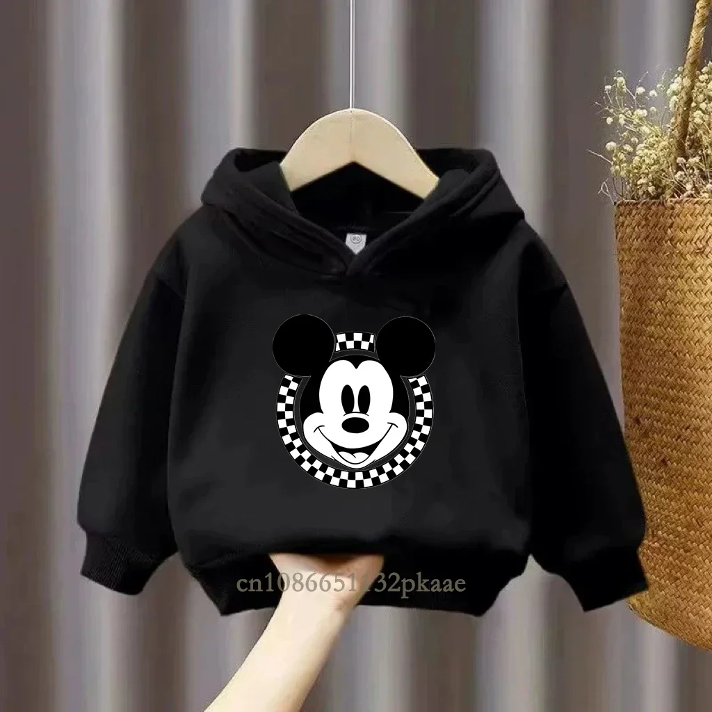 Disney mickey mouse Kawaii Hoodie Kids Boys Girls Clothing Fashion Baby Boys Clothes Autumn Warm Stitch Sweatshirt Children Tops