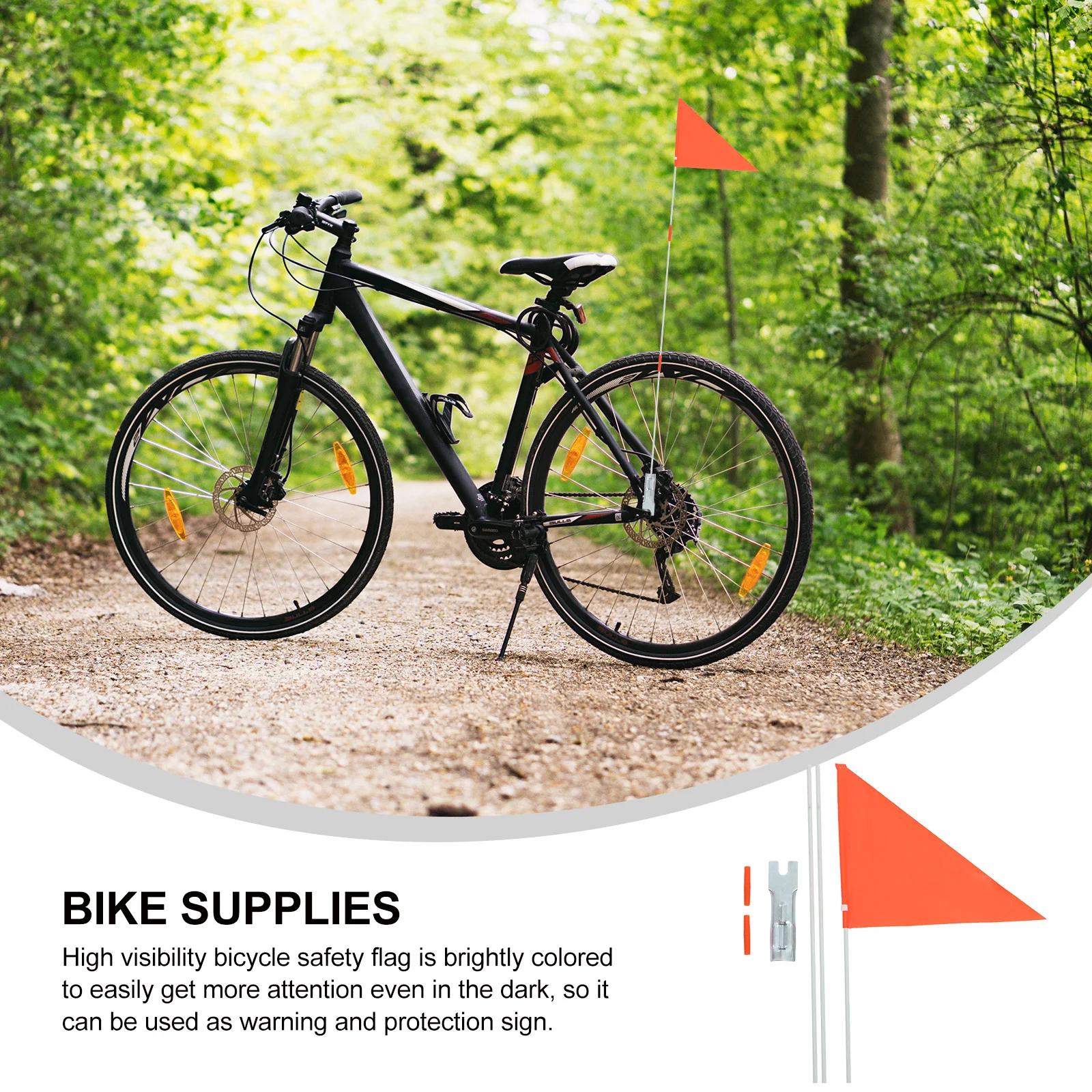 

Reflective Flagpole Fiberglass Bike Safety Portable Kids Bicycle Flags PVC Glass Fiber Pole Warning Sign Bike Supplies