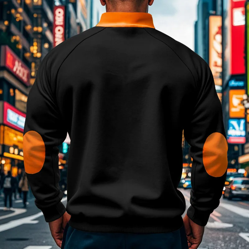 Men-Fleece-Lined-Half-Zip-Sweatshirt-Stand-Collar-Color-Block-Pocket-Pullover-Autumn-Winter-Loose-Casual-Warm-Long-Sleeve-Tops
