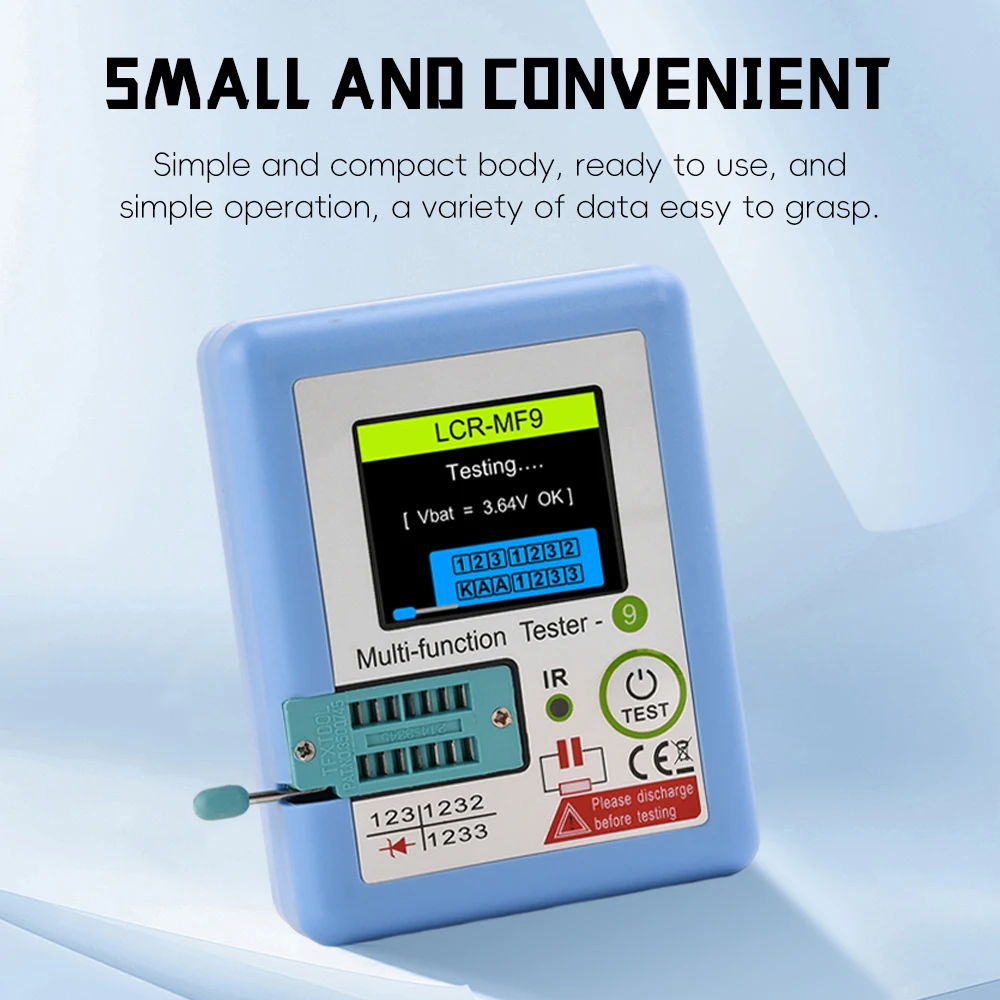 MF9 nowy tester próbnik elektroniczny dioda TFT trioda miernik pojemności LCR miernik ESR NPN PNP MOSFET IR wielofunkcyjny tester multimetr