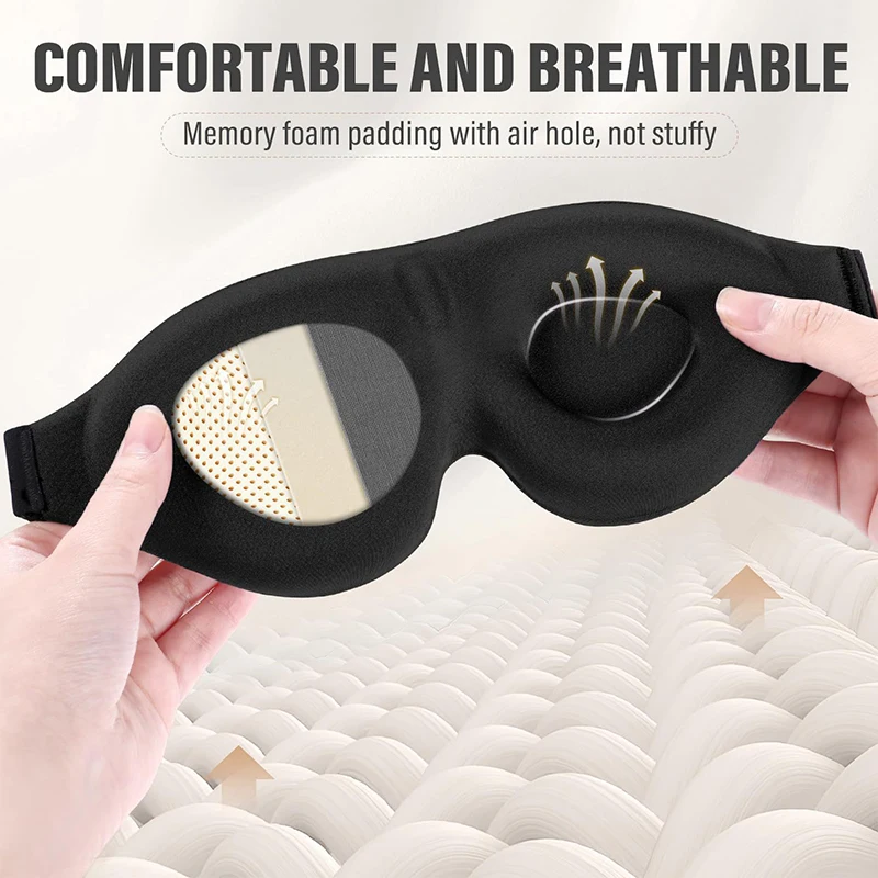 

3D Sleeping Eye Mask Blindfold For Unisex Soft Tiredness Relief Eye Cover Natural Sleeping Blind Eye Patch Skin Care Tool