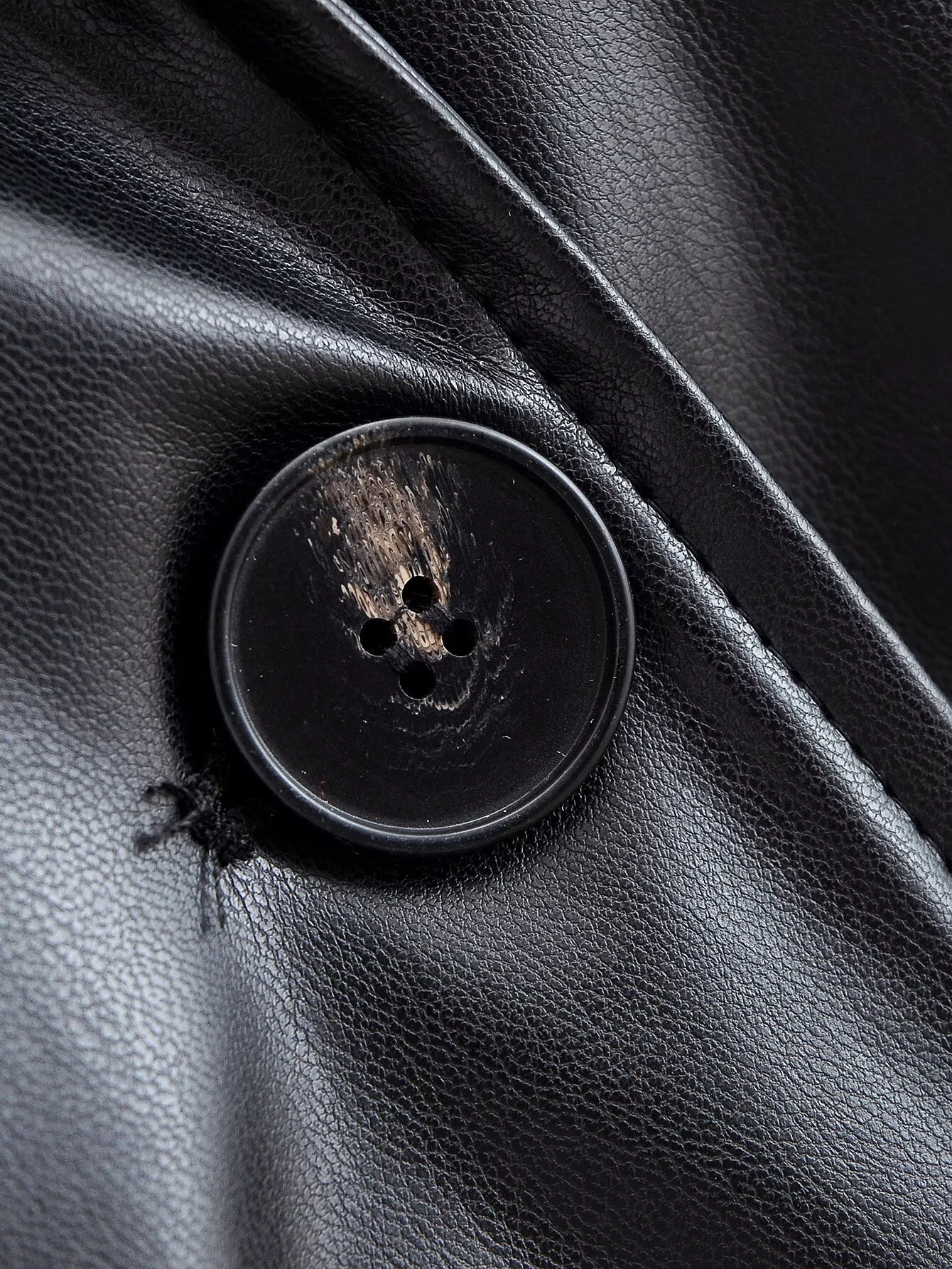 DEEABAE خريف منتج جديد للمرأة نمط قصير حزام جلد تقليد كم طويل سترة واقية قصيرة معطف جلد سترة #6