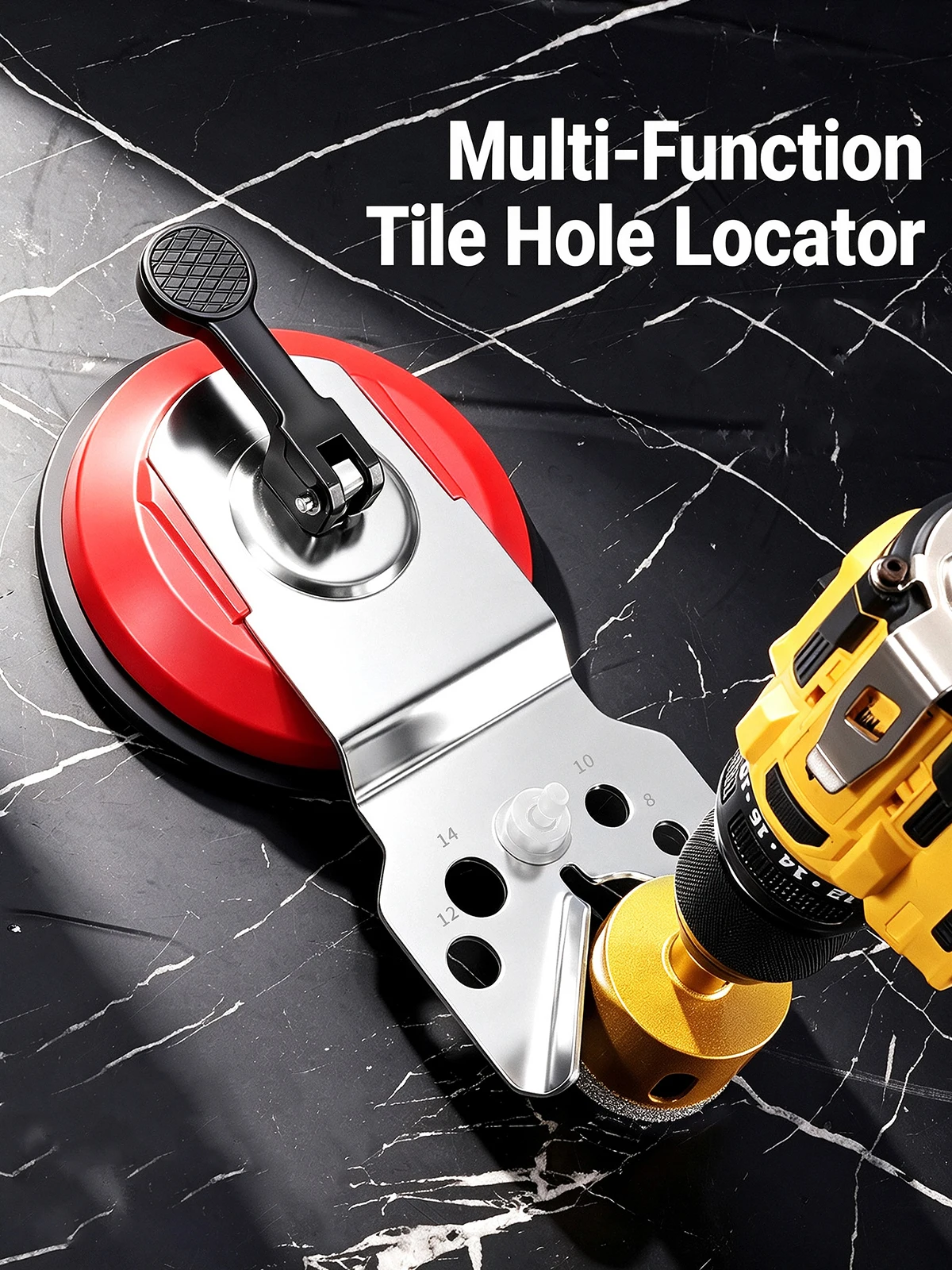 Adjustable Tile Drilling Locator Strong Suction Cup Positioning Jig For Ceramic Glass Hole Drilling Auxiliary Tool