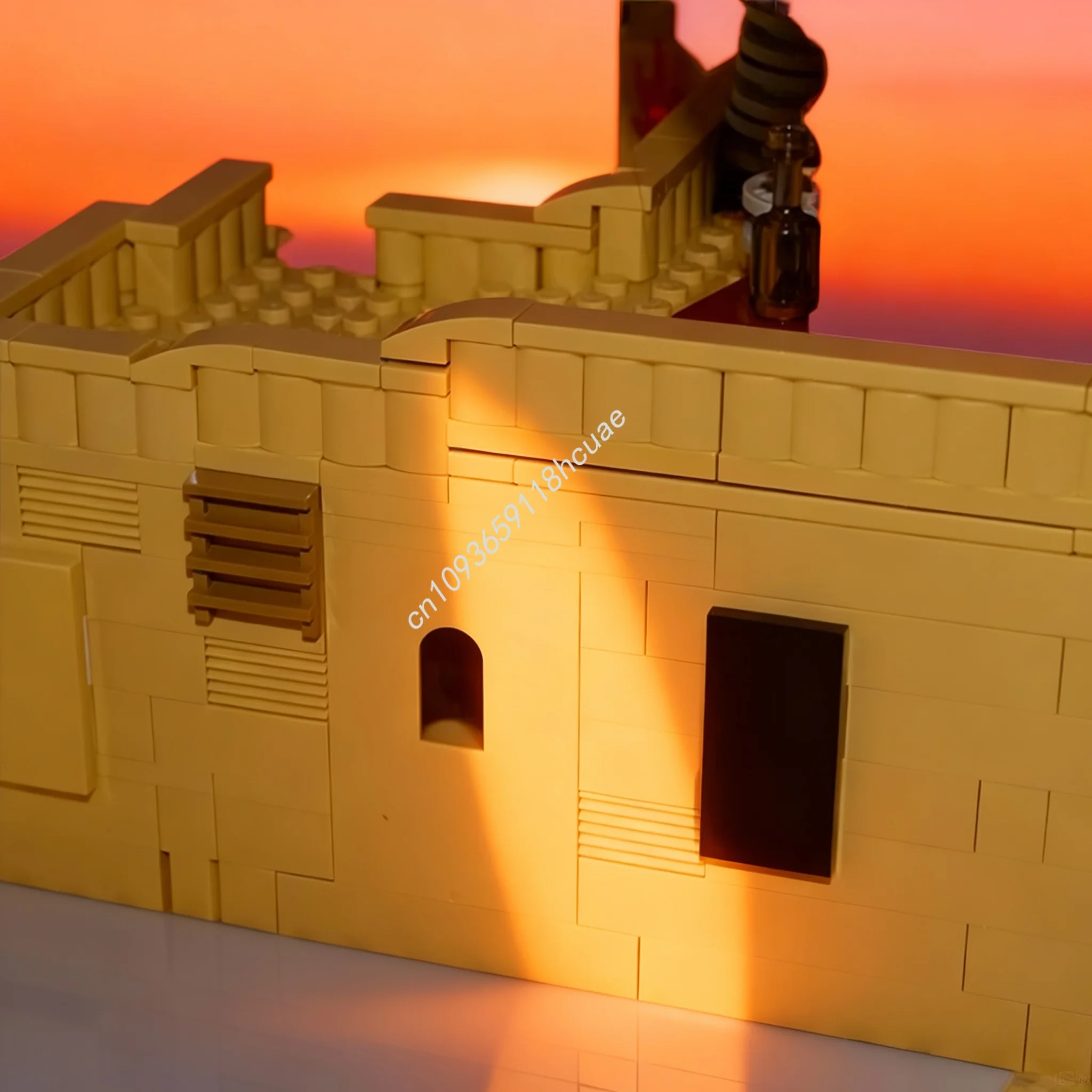 

636 деталей MOC: Модель звездной битвы — Двойные кварталы Татуина, конструктор, архитектурные блоки, развивающая игрушка для творчества, подарок на Рождество