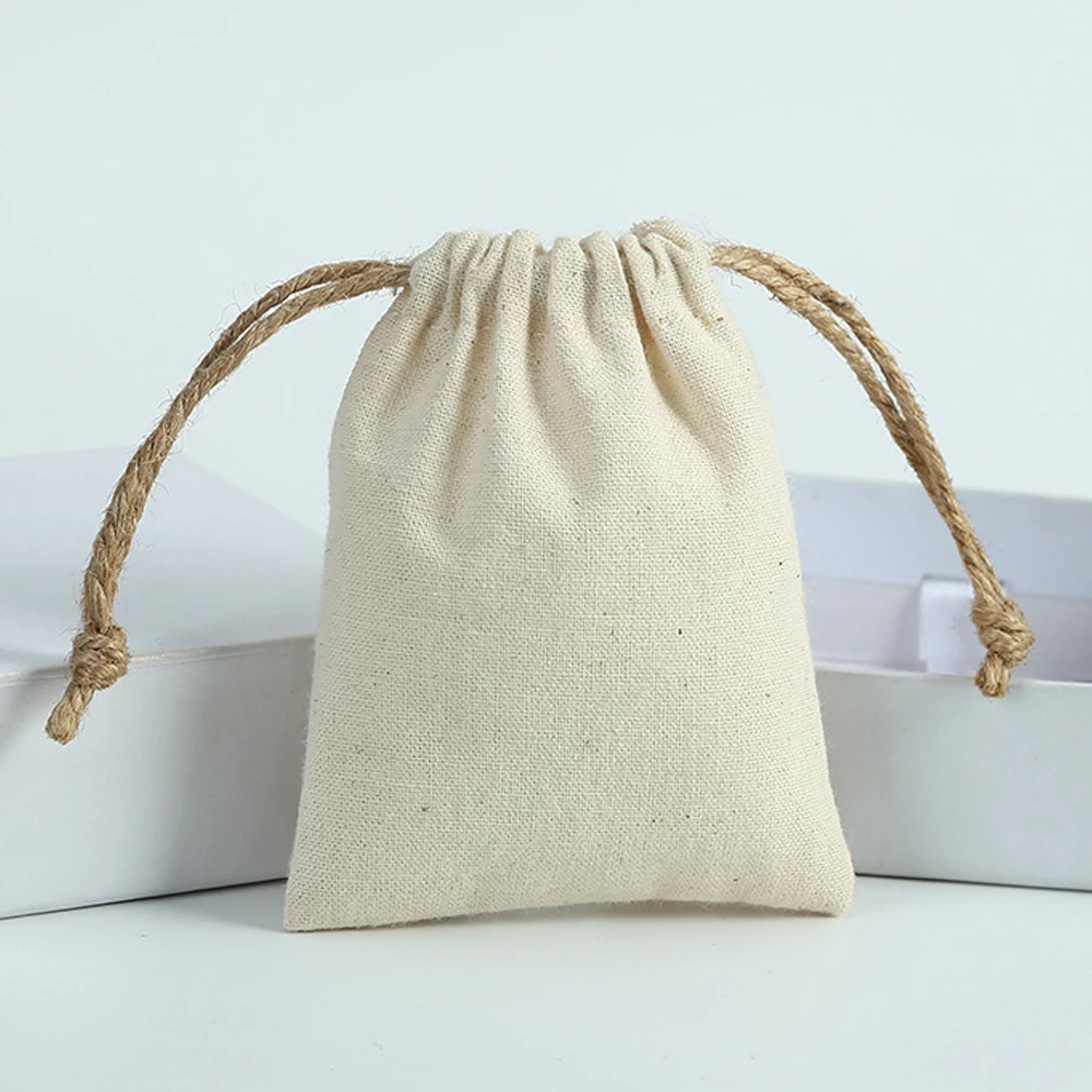 

10 шт. хлопковых муслиновых мешочков, маленькие, легкие, дышащие, с завязками, многоразовые, для упаковки и хранения, для свадеб и вечеринок