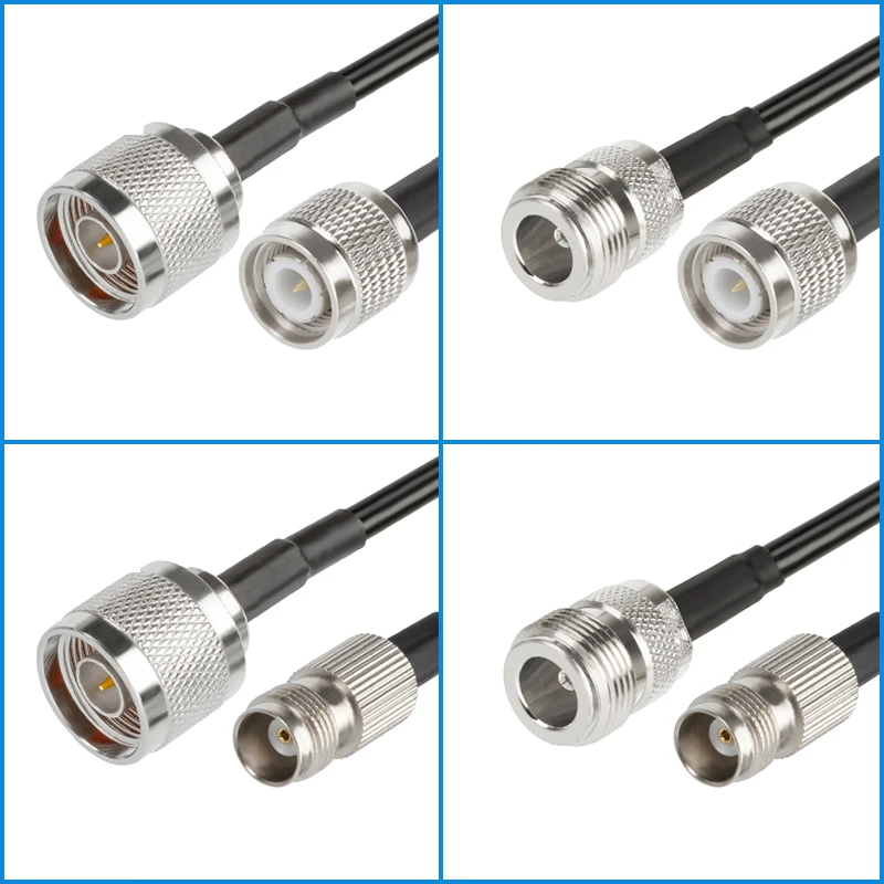 Imagem -02 - Cabo Coaxial Tnc Macho para Macho n Conector Fêmea Pigtail Linha de Cabo Coaxial 0.2m30m Rg58