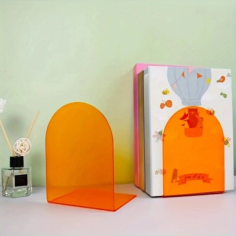 2-piece set of bookshelves with anti slip decoration, desktop decoration, acrylic bookshelves, children's rooms, bedrooms