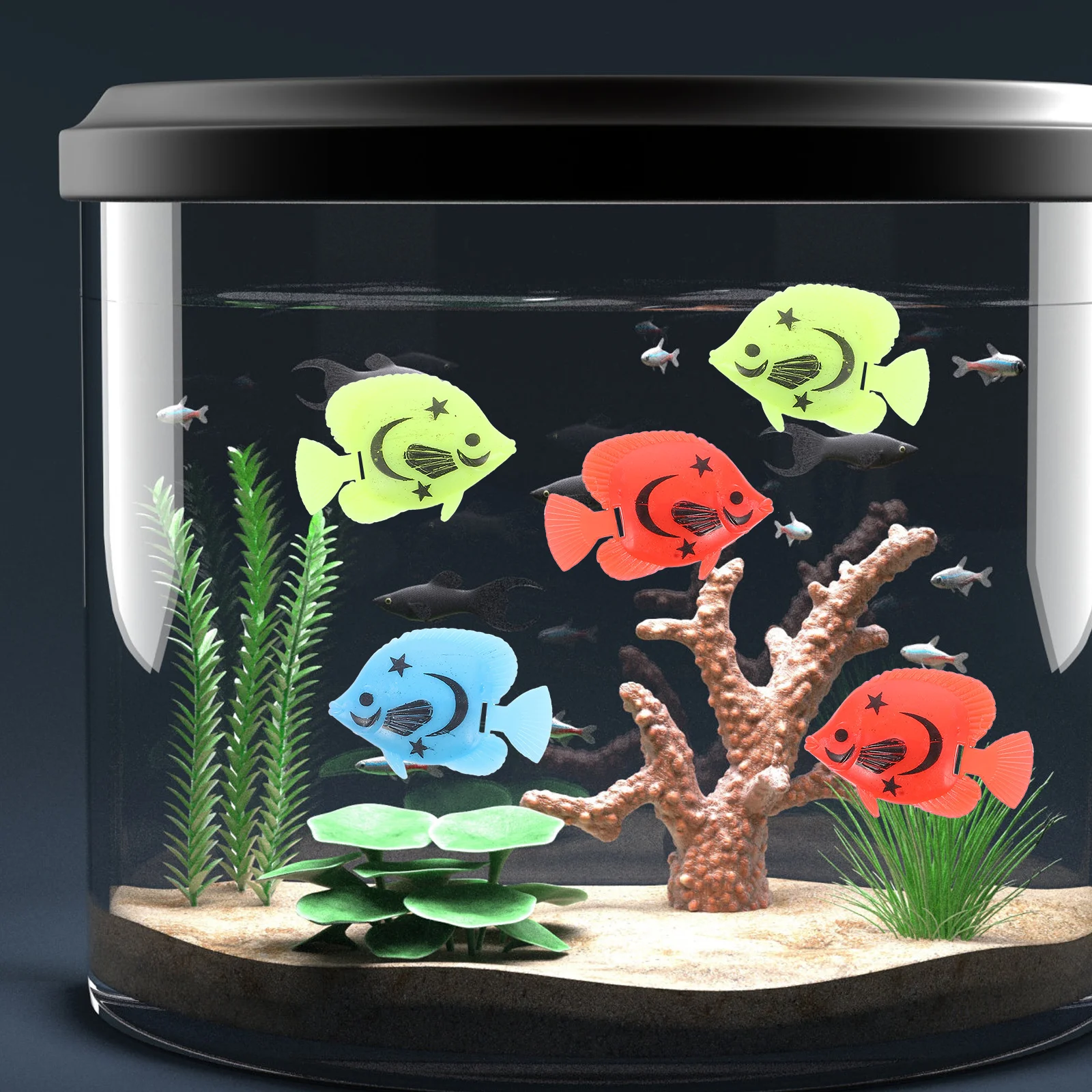 

10Pcs Plastic Artificial Fish Floating Realistic Aquarium Decoration Fish Tank Ornament Simulation Aquarium Decoration
