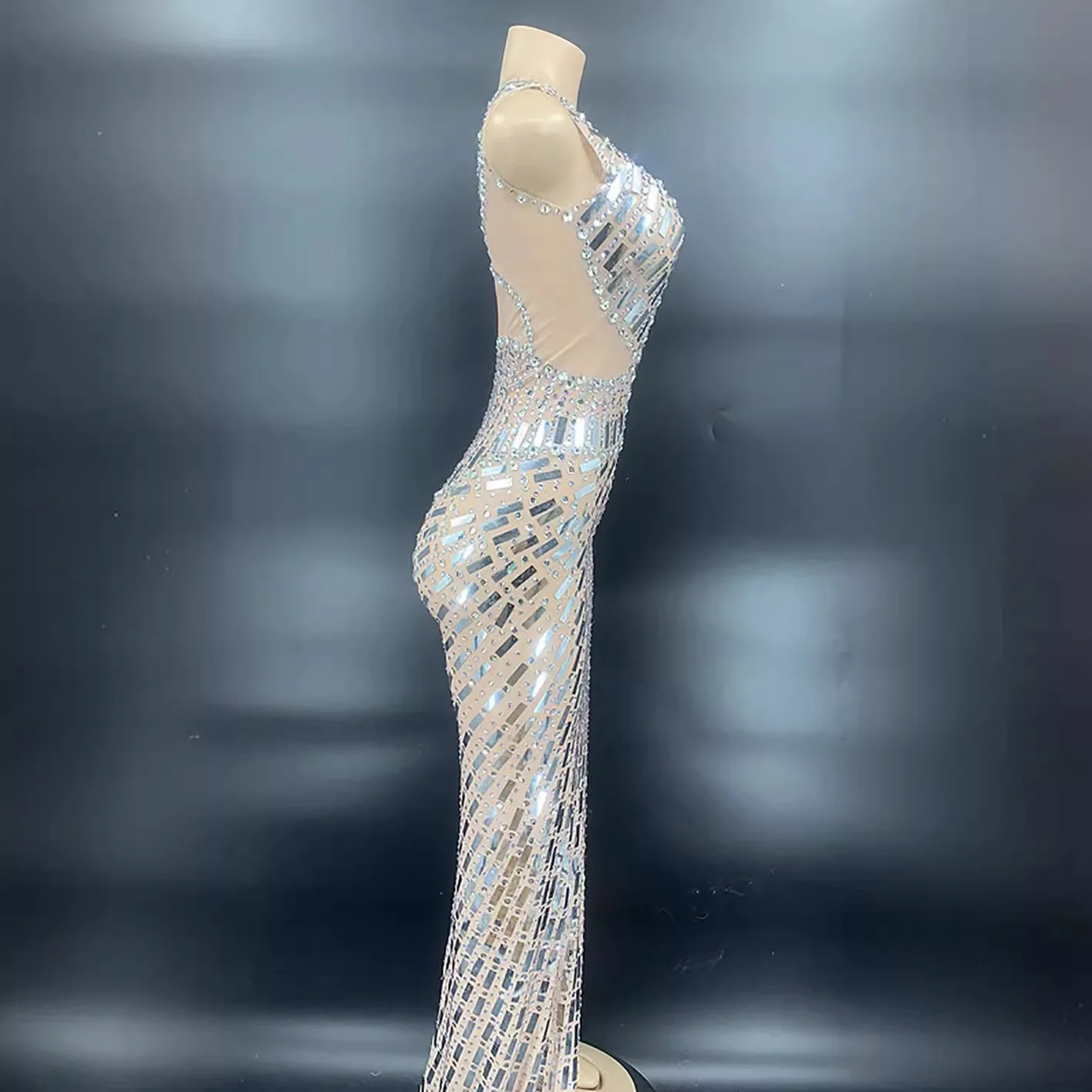 زي بلاط ضيق مثير حزمة المنصة المضيف المغني نموذج Vestidos Gradatia Mujer Vestido De Fiesta فساتين حفلات العازبة