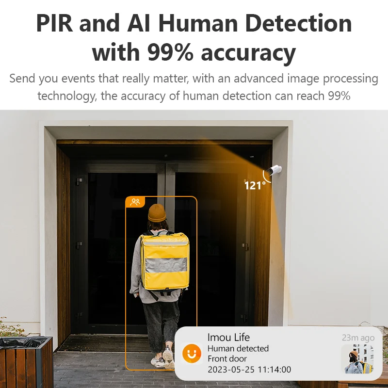 IMOU Cell Go Full Color Recarregável Câmera Wi-Fi apresentam Câmeras de Vigilância Externas PIR Detecção Humana IP65