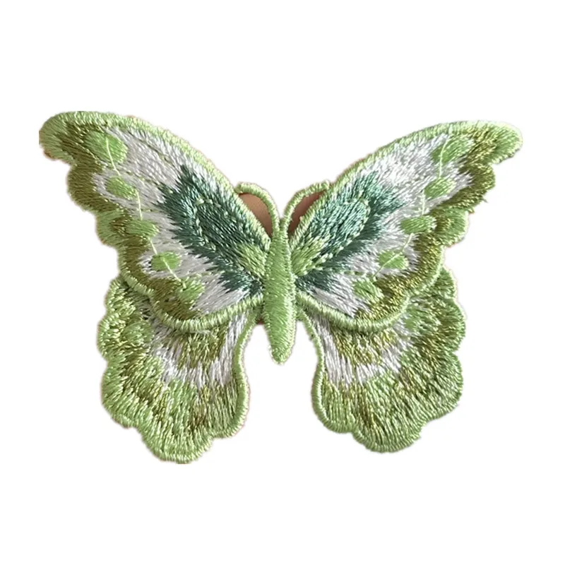 3Ps Green 3d Butterfly Embroidery Patches For Clothing DIY Animal Embroidered Patch Appliques For Jeans Dress jackets decoration