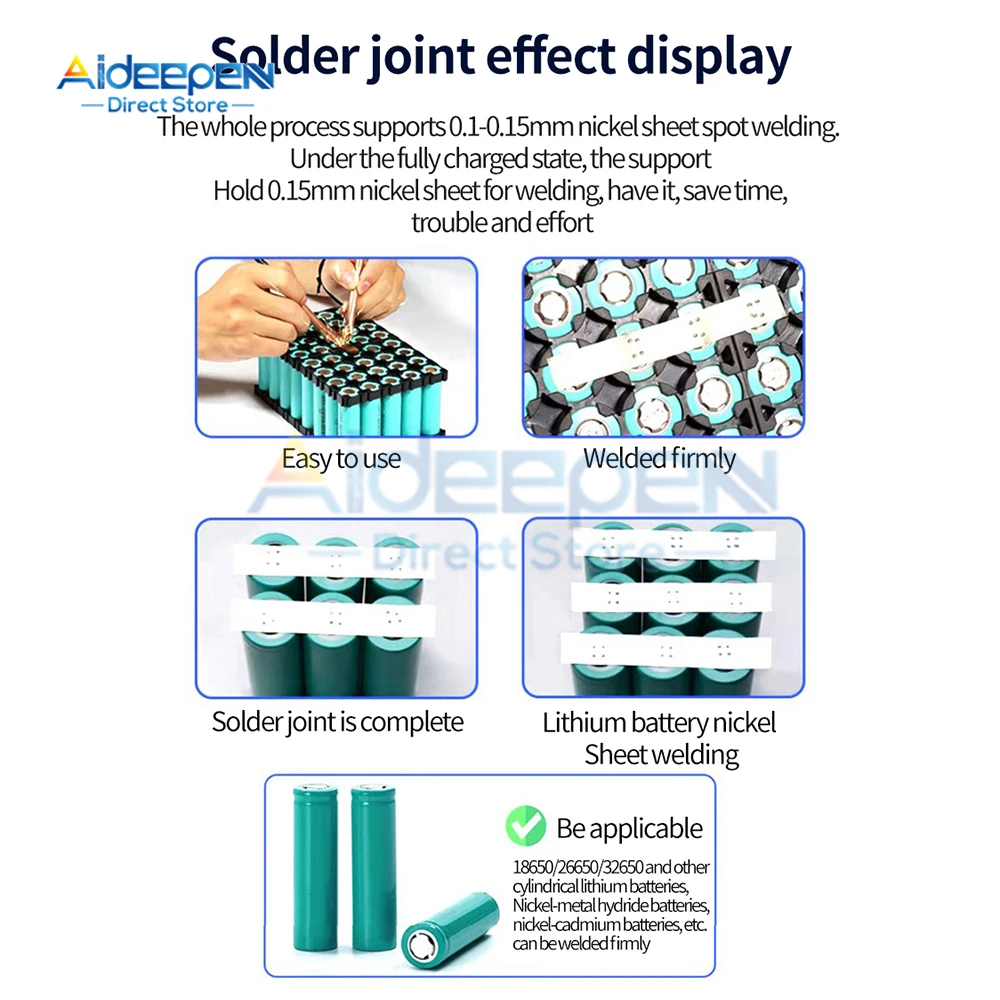 Mesin las Spot baterai genggam portabel DIY untuk baterai Lithium 18650, Strip nikel dan Las sabuk nikel 0.1-0.15mm