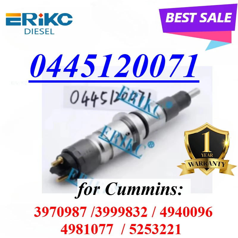 

0445120071 Common Rail Spare Injector 0 445 120 071 Auto Diesel Parts for Cummins ISDE 3970987 3999832 4940096 4981077 5253221