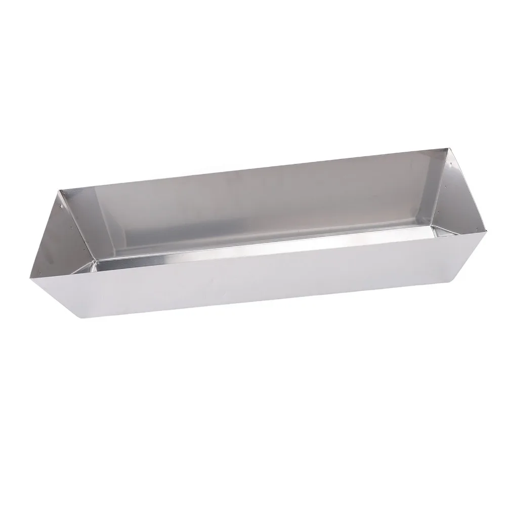 Smooth 14 Inch Mud Pan Sheared Edges Heavy Duty Stainless Steel Mud Pan Rust Proof Lightweight Drywall Tool Tray Cement Mixing