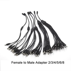 12V DC Power Splitter Cable Connector Female to Male Adapter 2/3/4/5/6/8 Way 5.5 x 2.1mm 40cm Long
