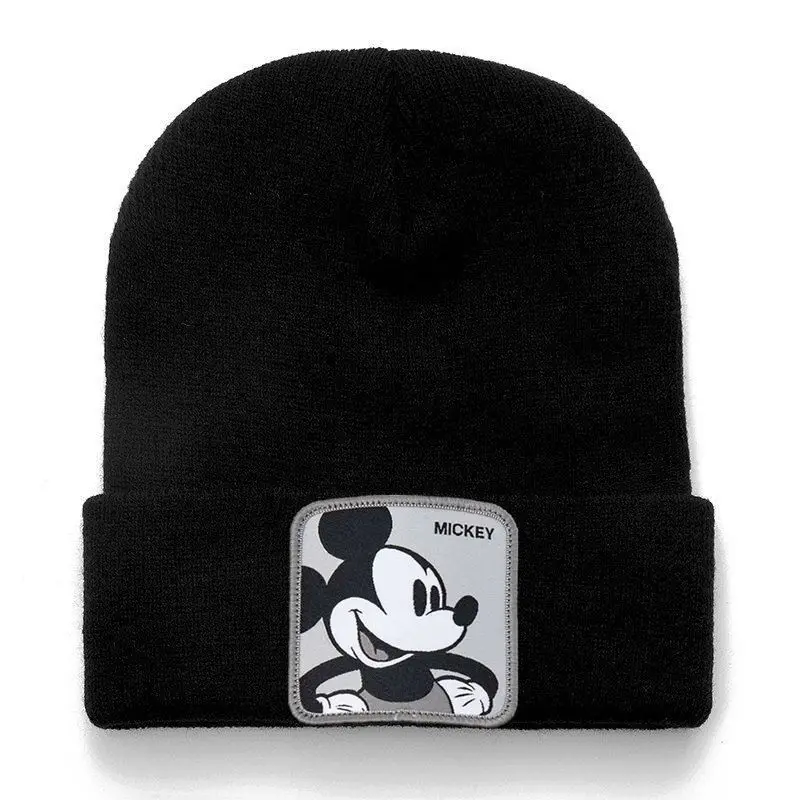 Novo mickey minnie chapéu de malha dos desenhos animados disney novo pato donald margarida criativo outono e inverno animação kawaii chapéu de inverno quente