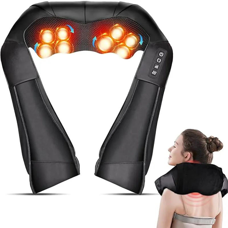 

Back and Neck Massager Neck Massager Roller with Heat Neck and Shoulder Massager Pillow for Shoulder Body Muscle Pain Re