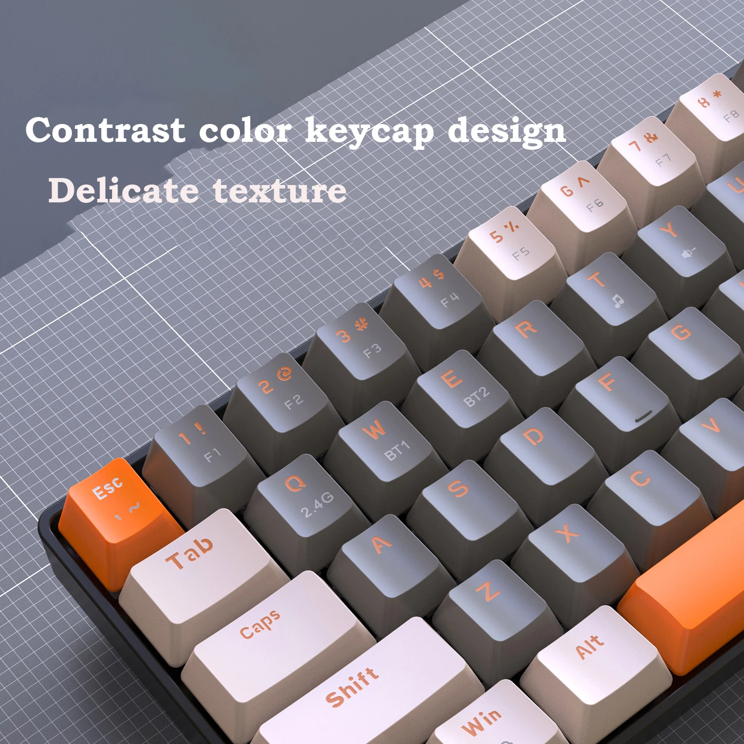 English  Bluetooth Wireless Gaming Keyboard Orange 70 Percent Mechanical Keyboard Gaming Keyboards