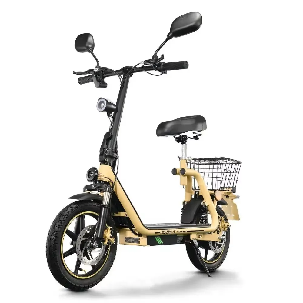 Trottinette électrique M5, moteur 500W, batterie 48V13AH, suspension avant et arrière, trottinette électrique avec pneus de 14 pouces, trottinette électrique pour les trajets quotidiens, sièges amovibles.