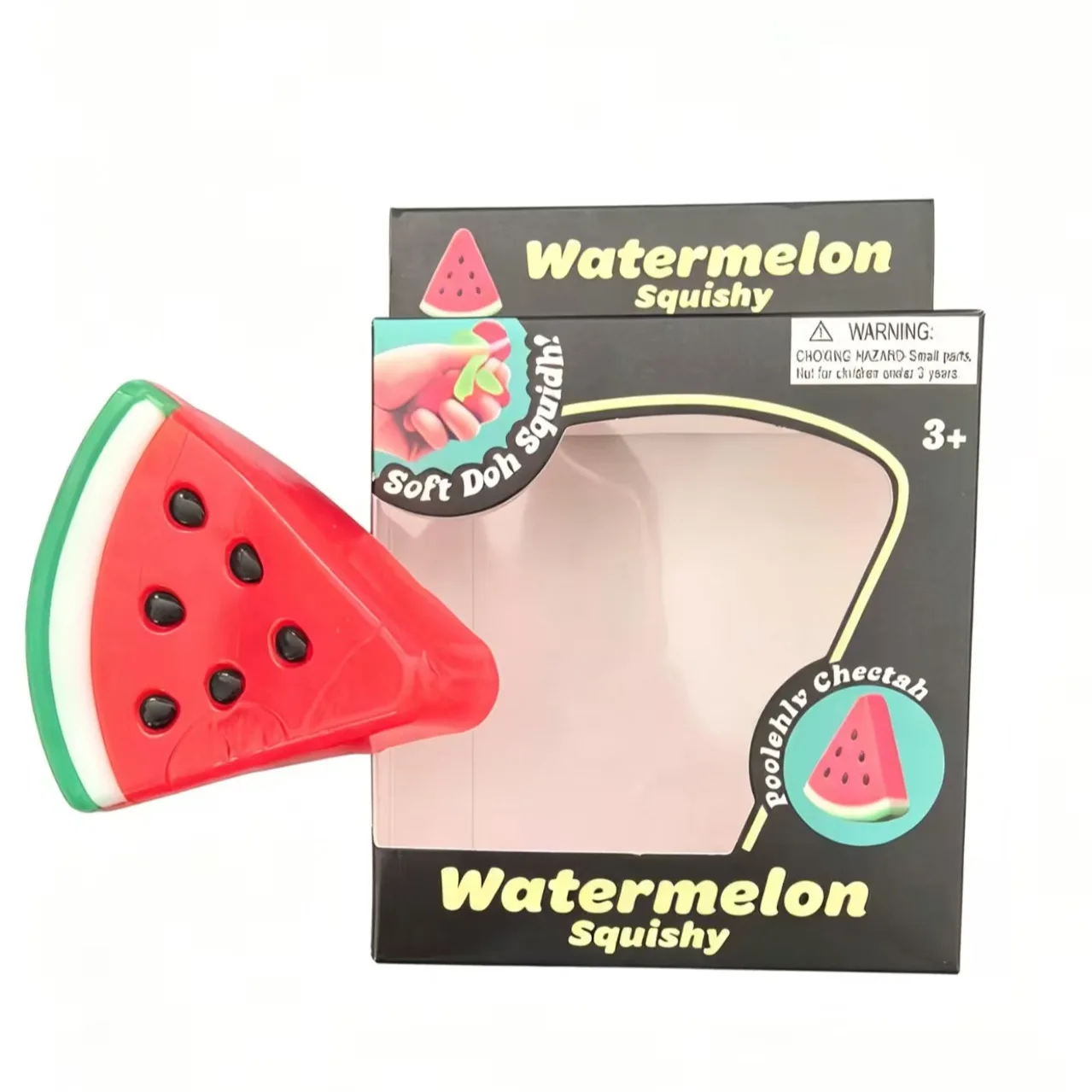 Simulated watermelon squishy silicone stress relief toy, popular fruit squeeze fidget toy