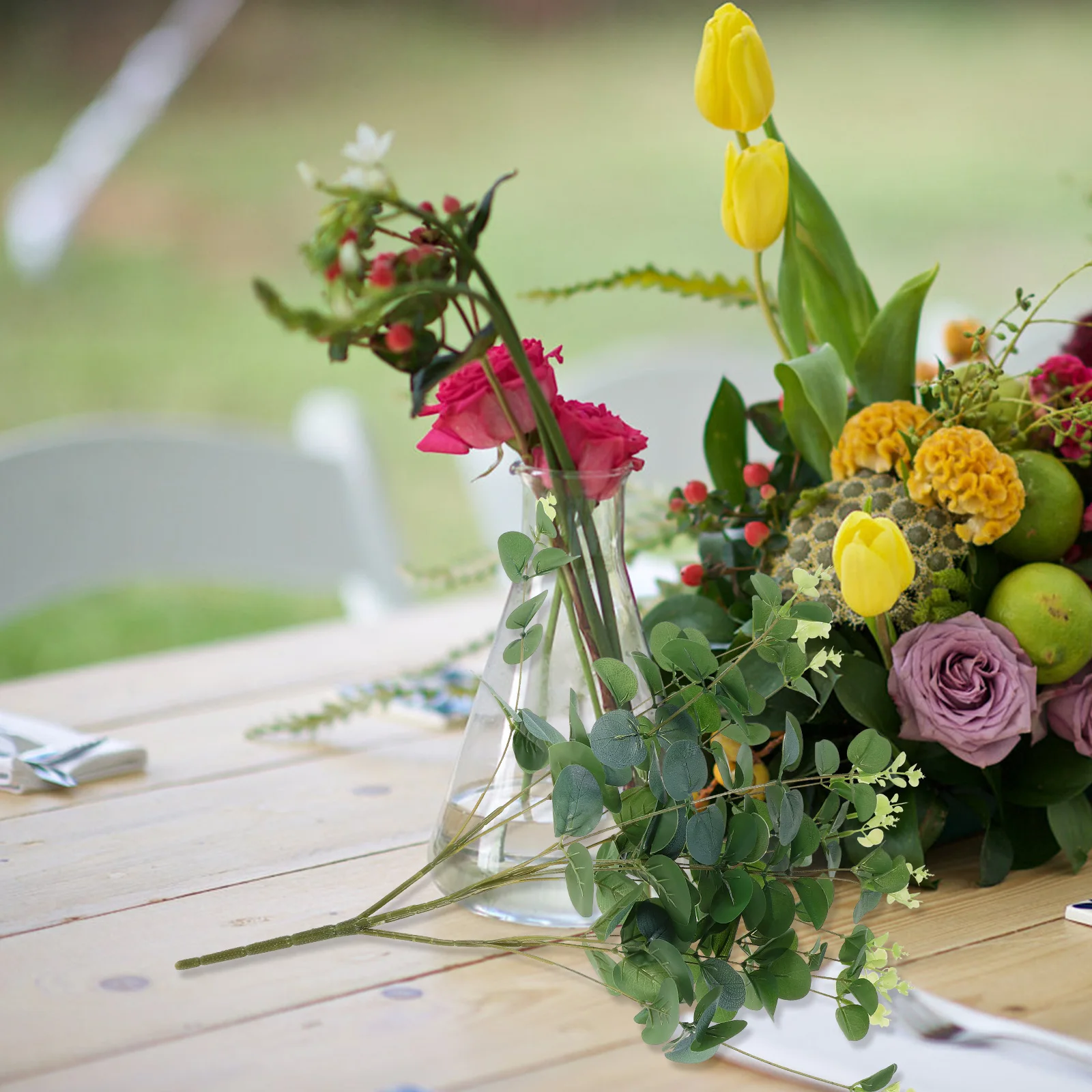 

Simulated Money Leaf Bouquet Fake Plants Artificial Eucalyptus Leaves Stems Silk Cloth Picks Faux Greenery