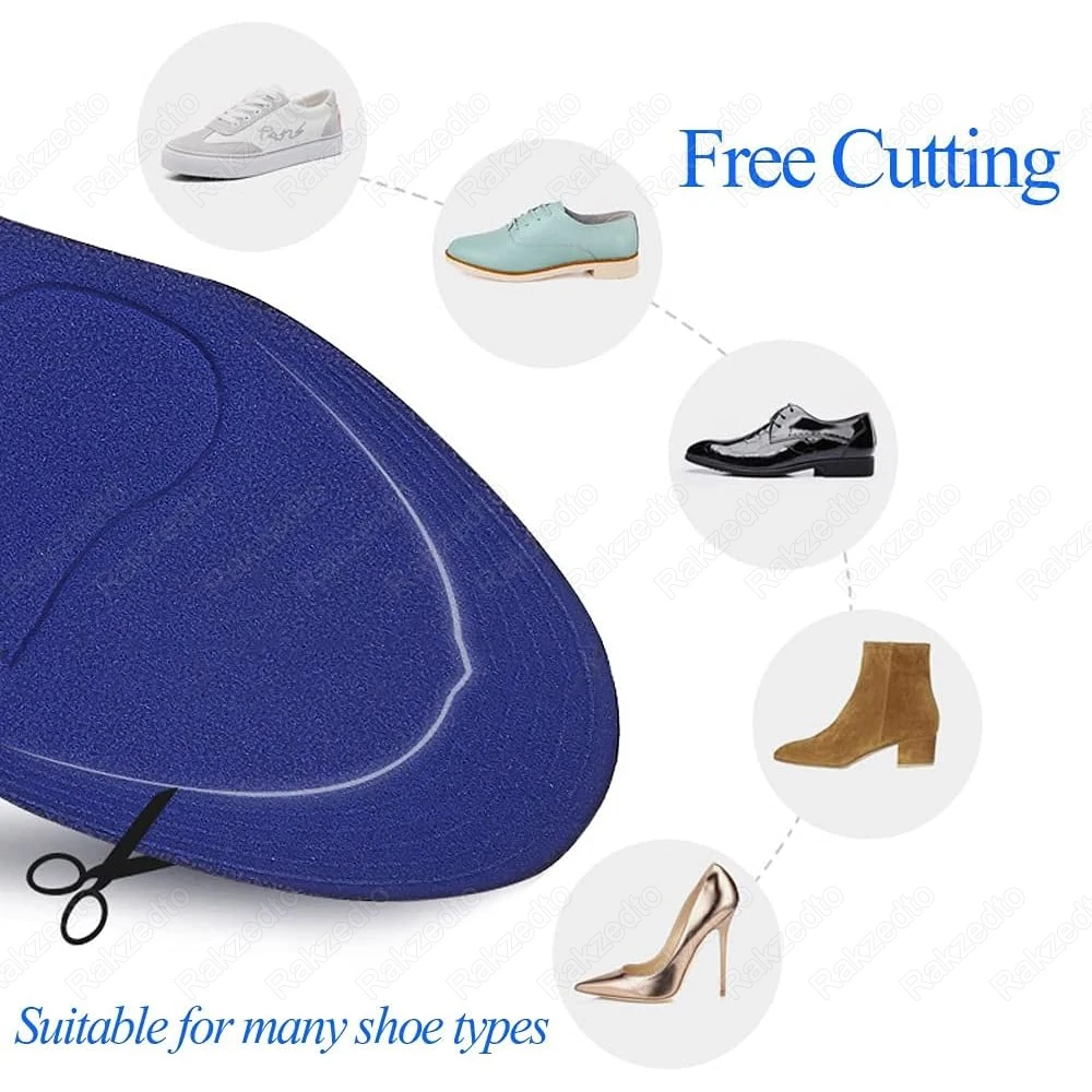 Memory Foam Insoles for Sport Shoes Man Plantar Fasciitis Foot Massage Shoes Insoles for Sneakers Woman High Heels Inner Soles