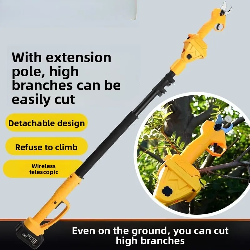 Electric High Branch Shears Telescopic Extension Rod High-altitude Tree Orchard Pruning Shears Lithium Battery Scissors