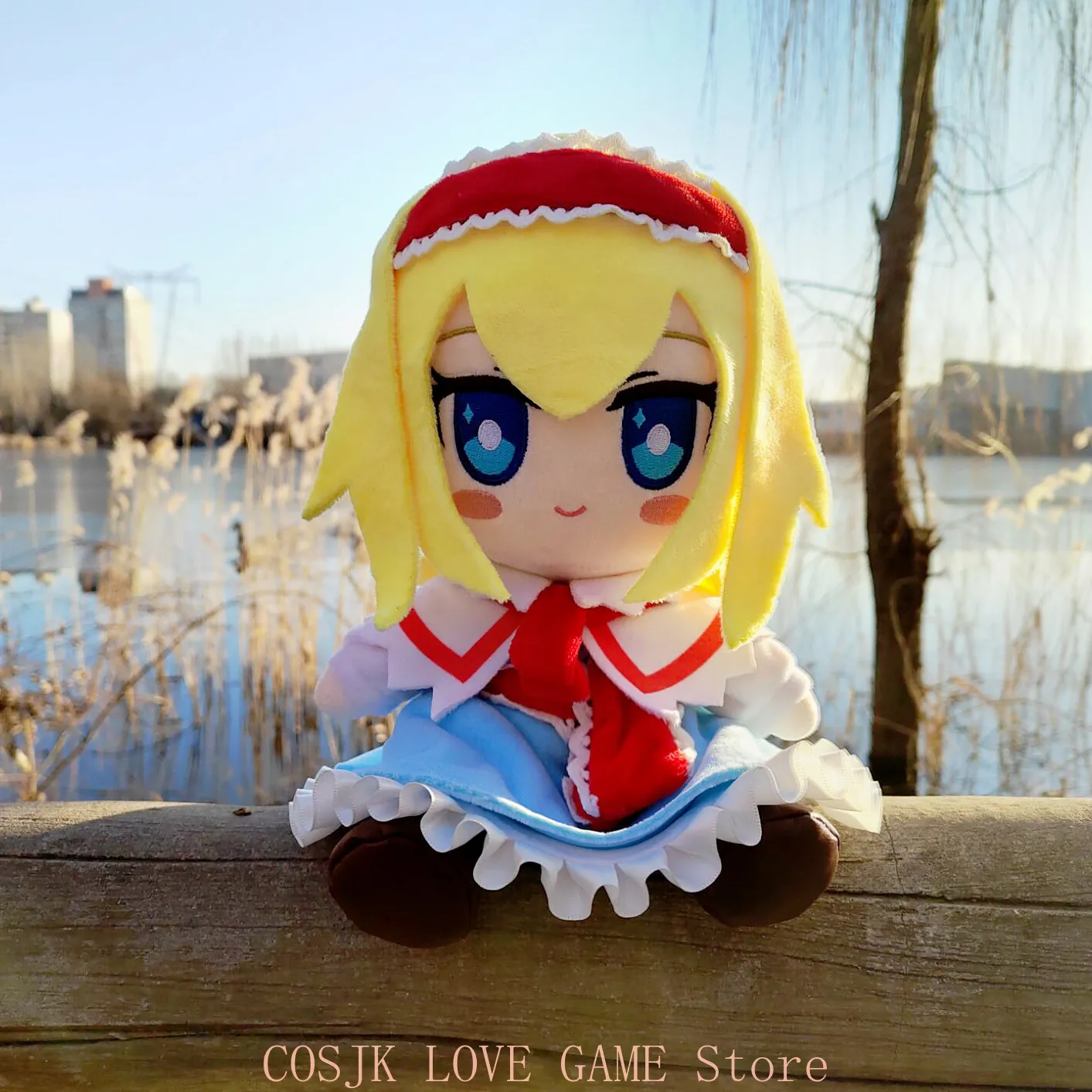 

Touhou Project Alice Margatroid аниме девушка Fumo серии плюшевая хлопковая кукла сидячая поза подушка талисман 20 см каваи плюшевые подарки