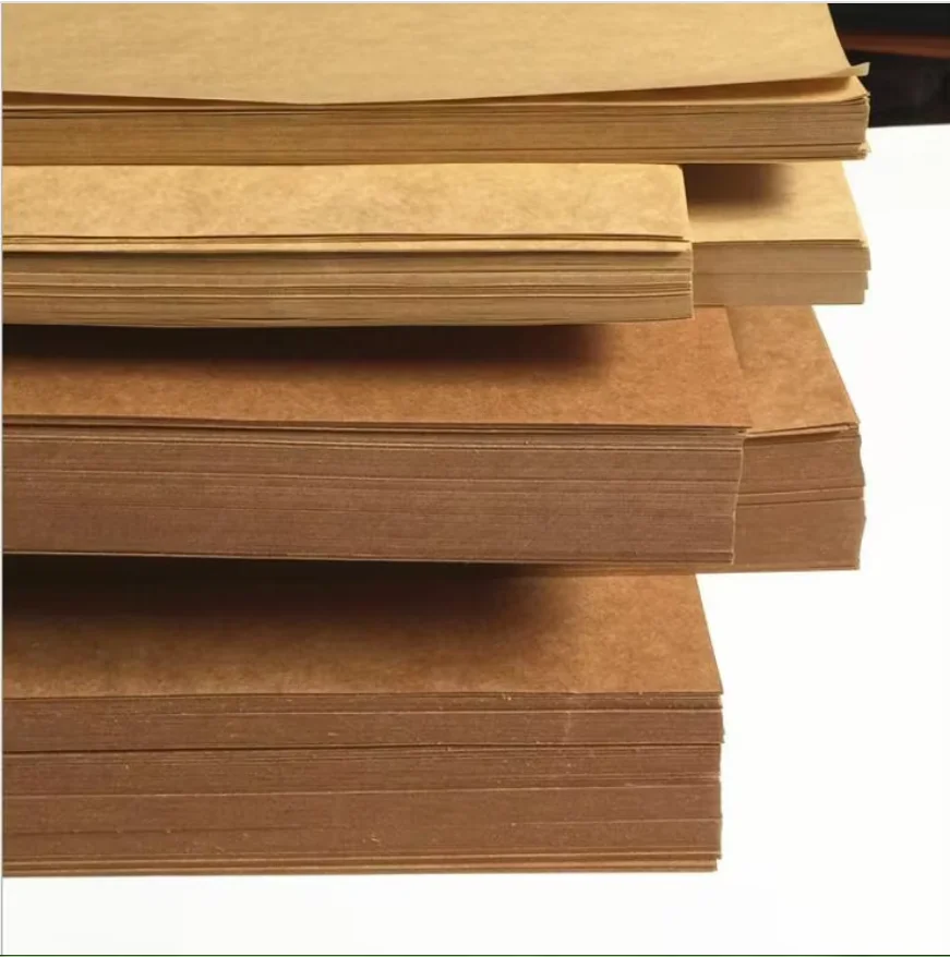 100 pçs/lote A4 papel kraft marrom artesanato placa grossa cartão de papelão papel DIY cartão fazendo papel 80g 120g 150g 200g 250g