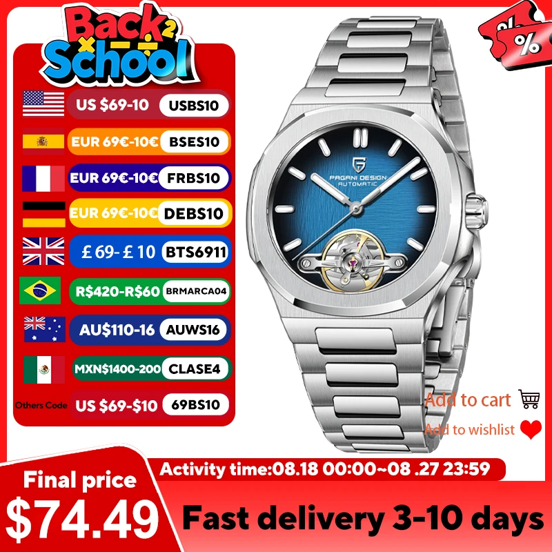 

PAGANI DESIGN 2025 New Skeleton Tourbillon Men's Mechanical Watches Top Luxury Automatic Watch For Men Sporty elegant Wristwatch