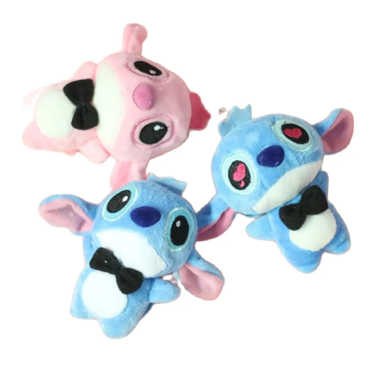 Wholesale 30pcs/lot 10cm cartoon anime Lilo Stitch Plush keyring Toys Soft Stitch Stuffed doll Pendants keychain gifts