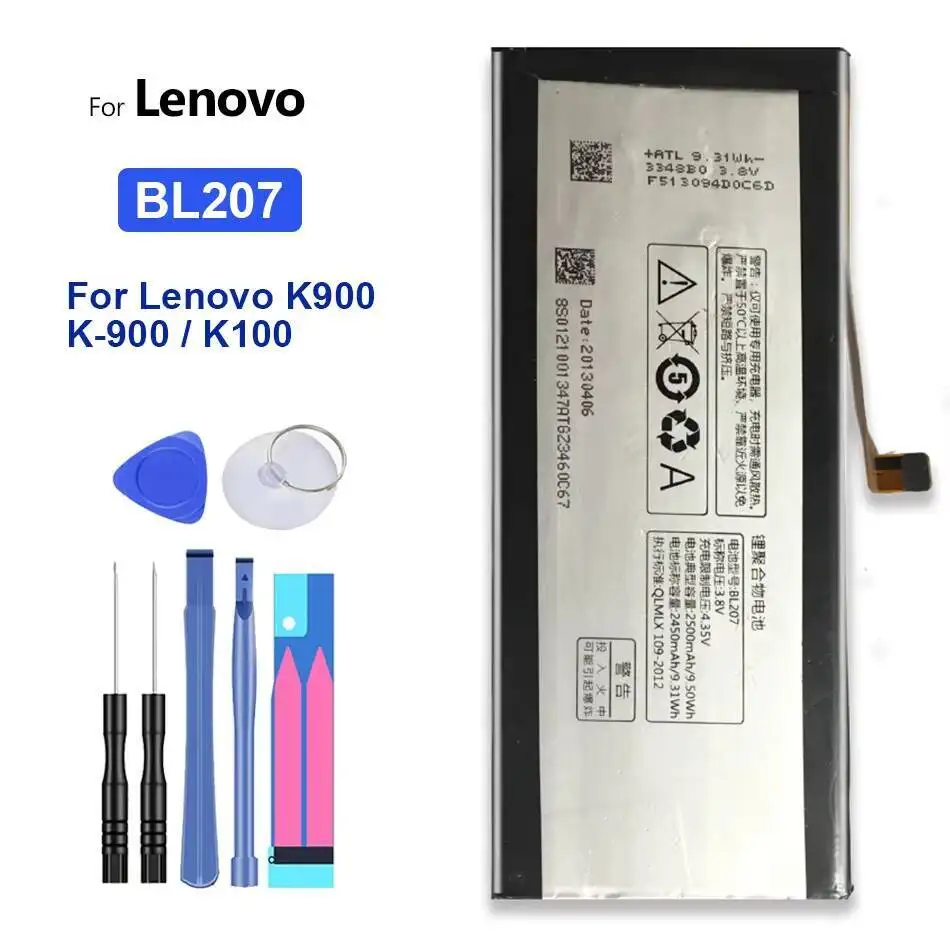 

For Lenovo K900 BL207 Long Lasting Mobile Phone Battery 2500Mah Reliable Power Supply