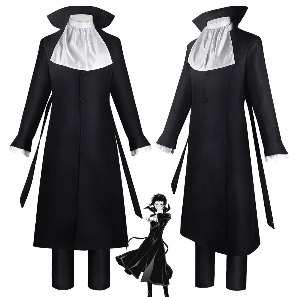 

Anime Cosplay Costume Black Suit Detective Uniform Comic Con Halloween Roleplay Clothing