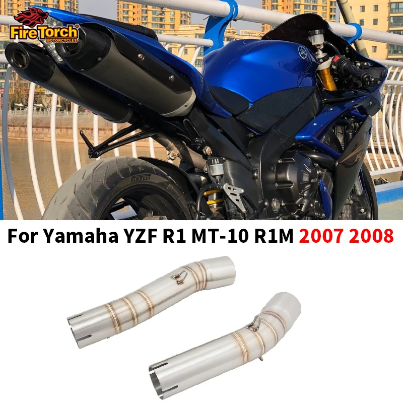 

Slip On For Yamaha YZF R1 MT-10 R1M 2007 2008 Motorcycle Full System Exhaust Escape Moto Modified Muffler 50.8mm Mid Link Pipe