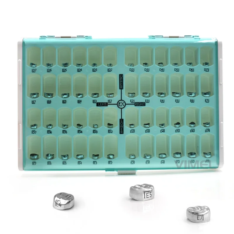 48pcs/kit de ntal Stainless steel primary molar crown de ntal Kids Crown