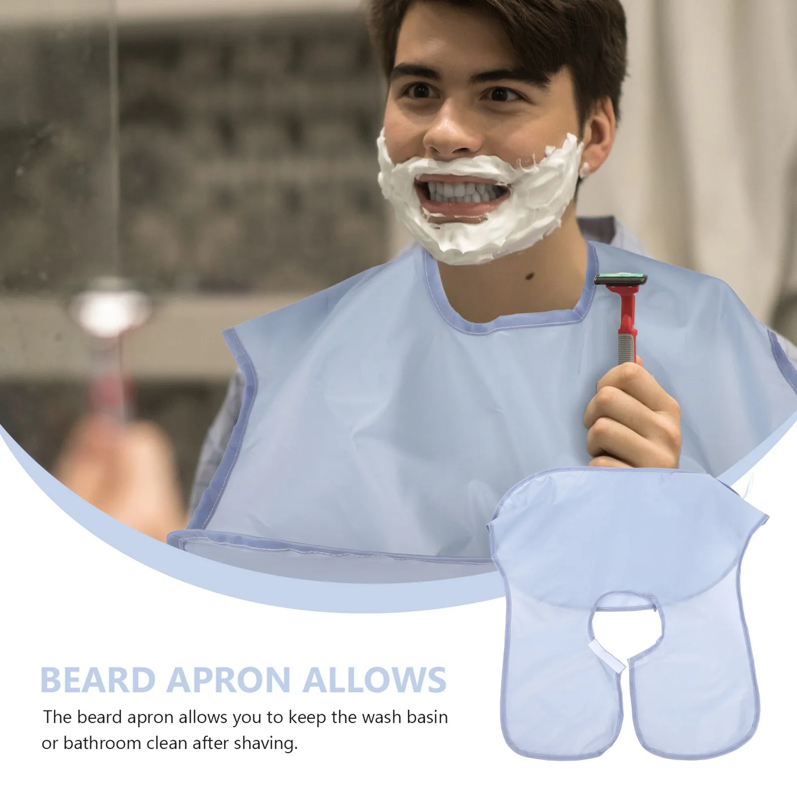 1Pcs Beard Apron Foldable Shaving Bib Durable Polyester Practical Beard Hair Catcher for Bathroom Mustache Shaving Bib