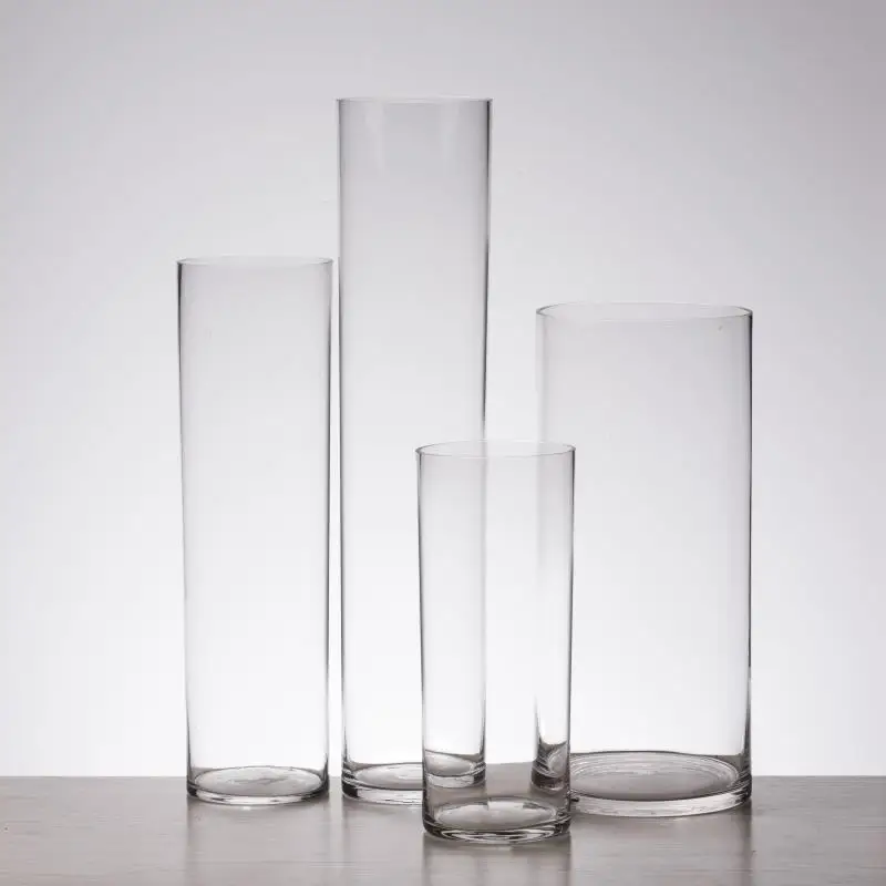 

High quality simple cylindrical glass vase